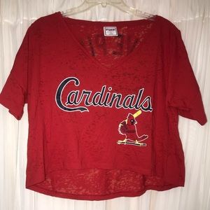 Cropped PINK cardinals shirt
